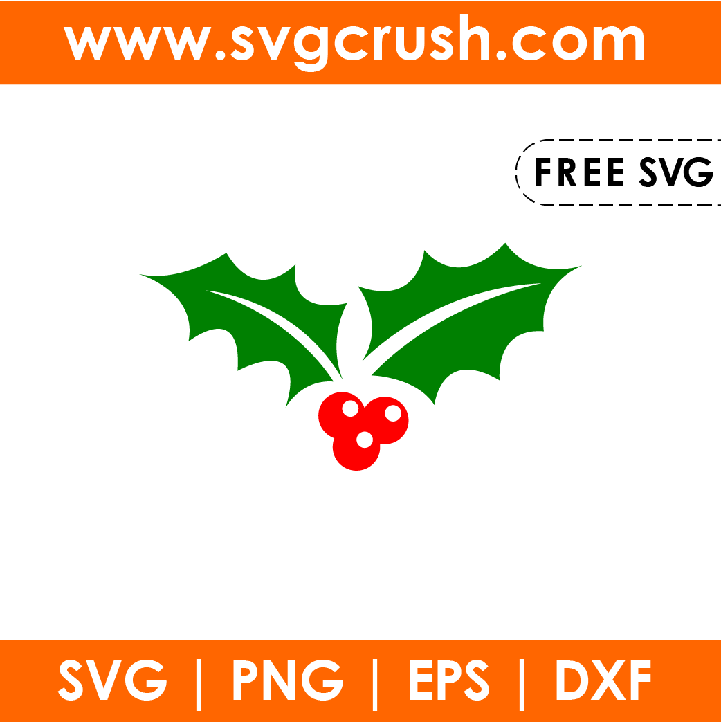 free christmas-holly-001 svg