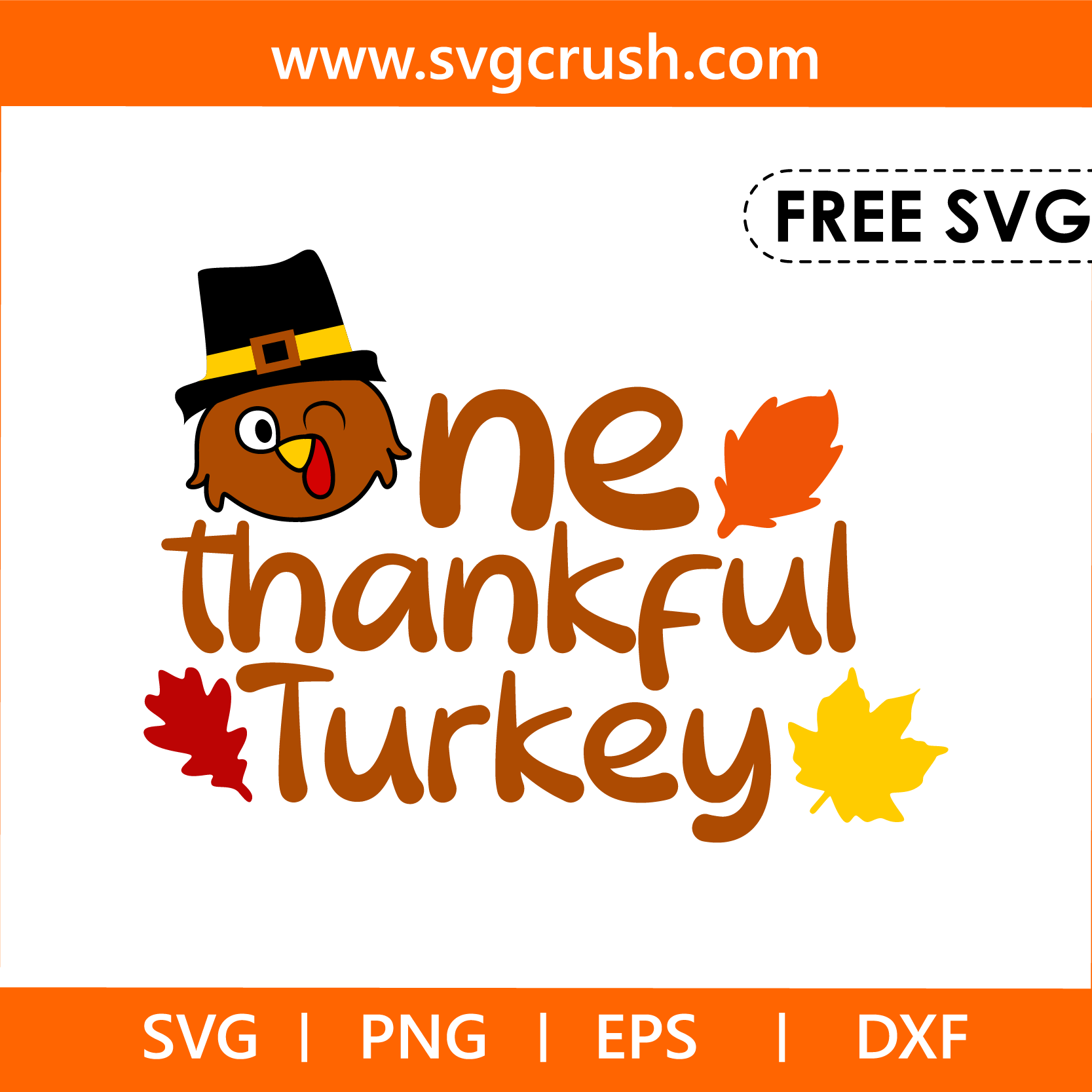 free one-thankful-turkey-005 svg