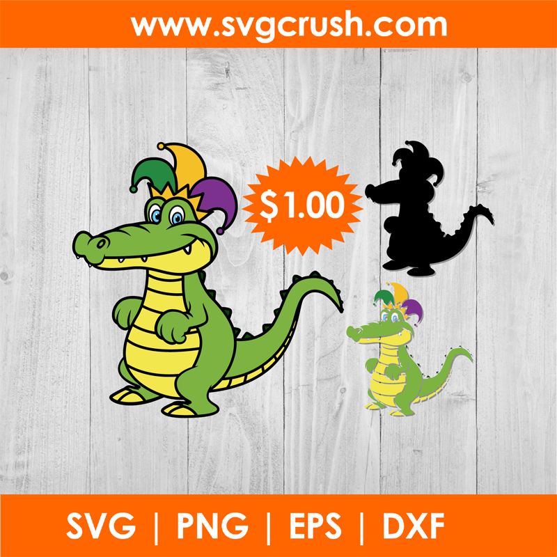 mardi gras alligator svg